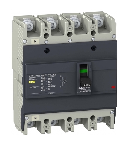 Силовой автомат Schneider Electric Easypact EZC 250, TM-D, 36кА, 4P, 200А