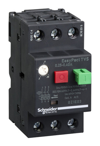 Силовой автомат для защиты двигателя Schneider Electric EasyPact TVS 0.4А 3P, термомагнитный расцепитель