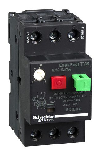 Силовой автомат для защиты двигателя Schneider Electric EasyPact TVS 0.63А 3P, термомагнитный расцепитель