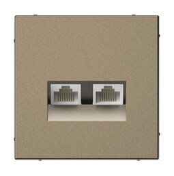 Systeme Electric ArtGallery Мокко Розетка двойная компьютерная RJ45+RJ45, кат. 5е, механизм