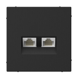 Systeme Electric ArtGallery Карбон Розетка двойная компьютерная RJ45+RJ45, кат. 5е, механизм