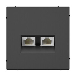 Systeme Electric ArtGallery Базальт Розетка двойная компьютерная RJ45+RJ45, кат. 5е, механизм