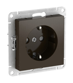 Systeme Electric AtlasDesign Мокко Розетка с заземлением со шторками, 16А, мех., быстрозажим. клем.